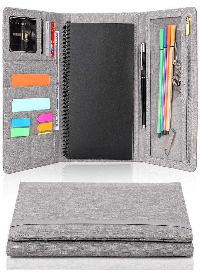 Trifold Planner Cover For Rocketbook Smart Notebook Executive Size A5 8 8 X6 Portfolio Organizer With File Pocket Waterproof Protective Case For Rocketbook Accessories Gray