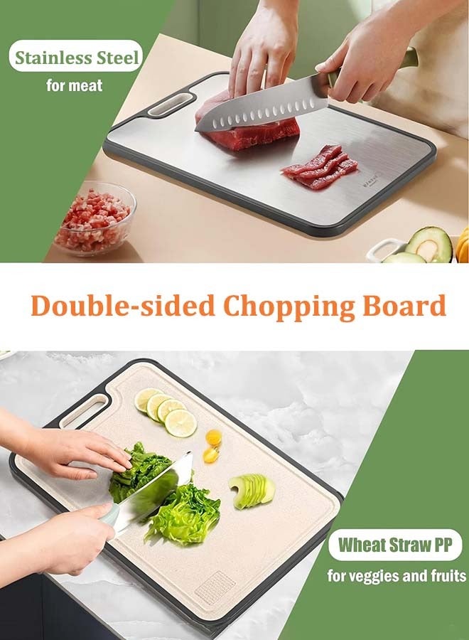 ثمانية فيبيهاوس لوح تقطيع على الوجهين مع وظيفة الطحن قطاعه الواح تقطيع للصدأ للحوم والفاكهة والخضروات قطاعات لوح تقطيع ستانلس ستيل صحن تقطيع - Image 3
