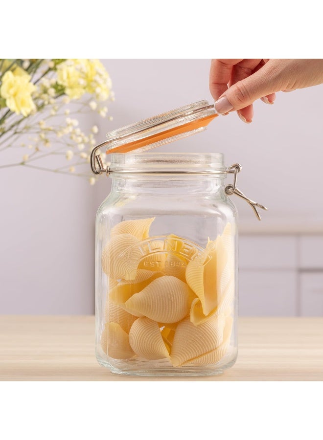 Kilner جرّة حفظ زجاجية مربعة بسعة 1.5 لتر من كيلنر مع غطاء قابل للتثبيت - Image 3