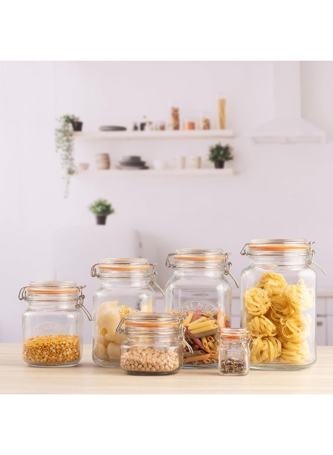 Kilner جرّة حفظ زجاجية مربعة بسعة 1.5 لتر من كيلنر مع غطاء قابل للتثبيت - Image 4