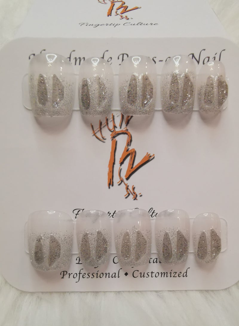 Binzo Beauty Handmade Press On Nails, 10pcs, Nails Art , Acrylic Nails, False Nails, Luxury Collection, Luxury Nails Arts, New Accessories， Wedding Nails，Party Nails. - Image 1