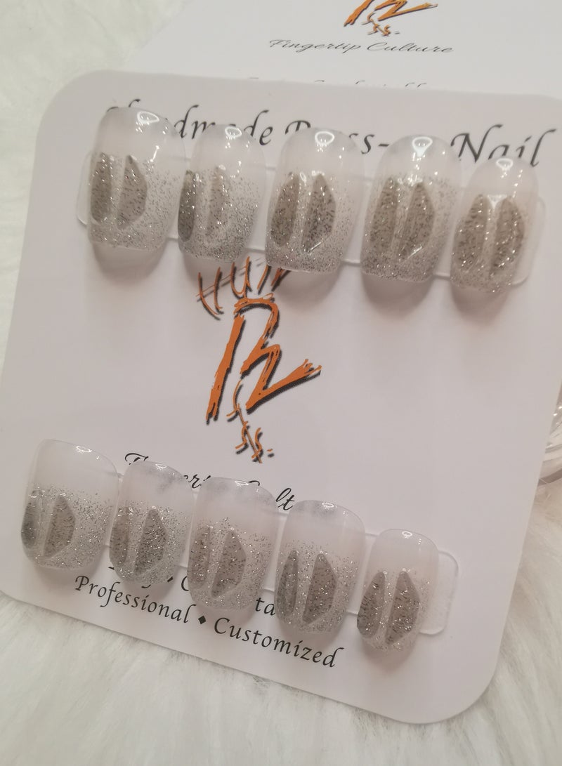 Binzo Beauty Handmade Press On Nails, 10pcs, Nails Art , Acrylic Nails, False Nails, Luxury Collection, Luxury Nails Arts, New Accessories， Wedding Nails，Party Nails. - Image 3