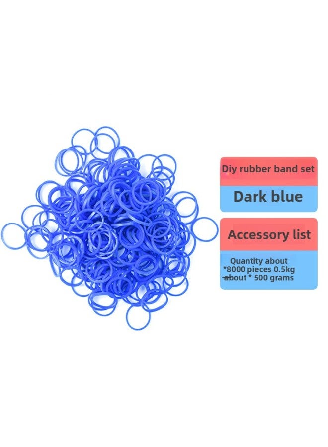 1.5cm Rainbow Rubber Band High Elastic Tpr Woven Bracelet Children Handmade Diy Material 500g Rubber Band-Color:One Catty (1 Dark Blue)  - Image 1