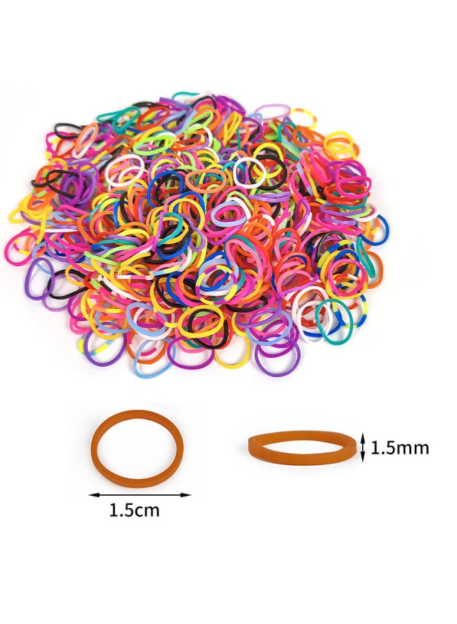 1.5cm Rainbow Rubber Band High Elastic Tpr Woven Bracelet Children Handmade Diy Material 500g Rubber Band-Color:One Catty (1 Dark Blue)  - Image 3