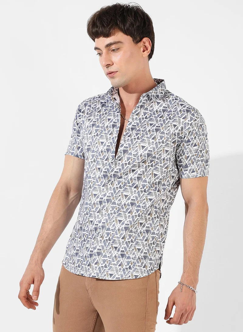 Campus Sutra Men's Multicolour Printed Regular Fit Casual Shirt