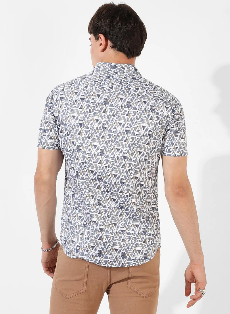 Campus Sutra Men's Multicolour Printed Regular Fit Casual Shirt