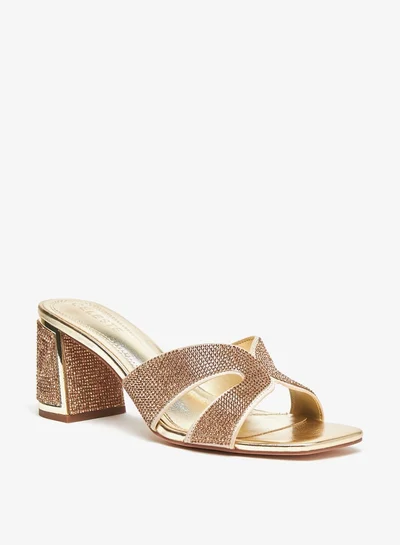 Celeste Women's Embellished Slip-On Sandals with Block Heels