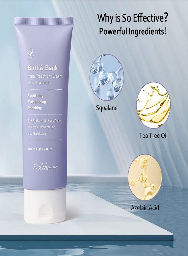 Tobcharm Butt Acne Clearing Treatment, Maximum Strength Body Cream for Back, Buttocks, Thigh & Chest Acne Removal, Skin Clearing Lotion for Men & Women, Foaming Cleanser for Bacne & Cystic Acne - Image 4