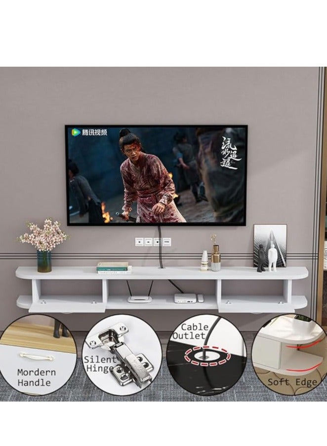 Generic Wall Mounted TV Cabinet, Wall Hanging Modern TV Table Multifunctional Storage Cabinet Television Stand with Open Shelves and Drawers for Home Living Room Bedroom Console Table  - Image 5