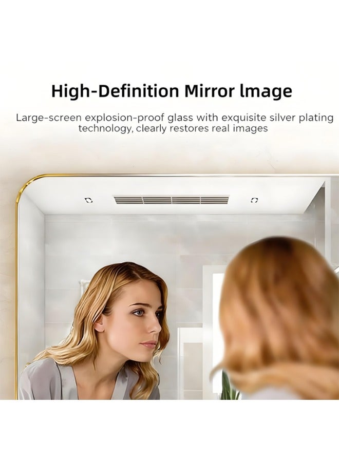 Bathroom Mirror, Dressing Mirror, Wall-Mounted Aluminum Makeup Mirror, Dressing Mirror, Modern Rounded Corner Anti-Rust Frame, Suitable For Washbasins, Bathrooms, And Dressing Table Corners - Image 4