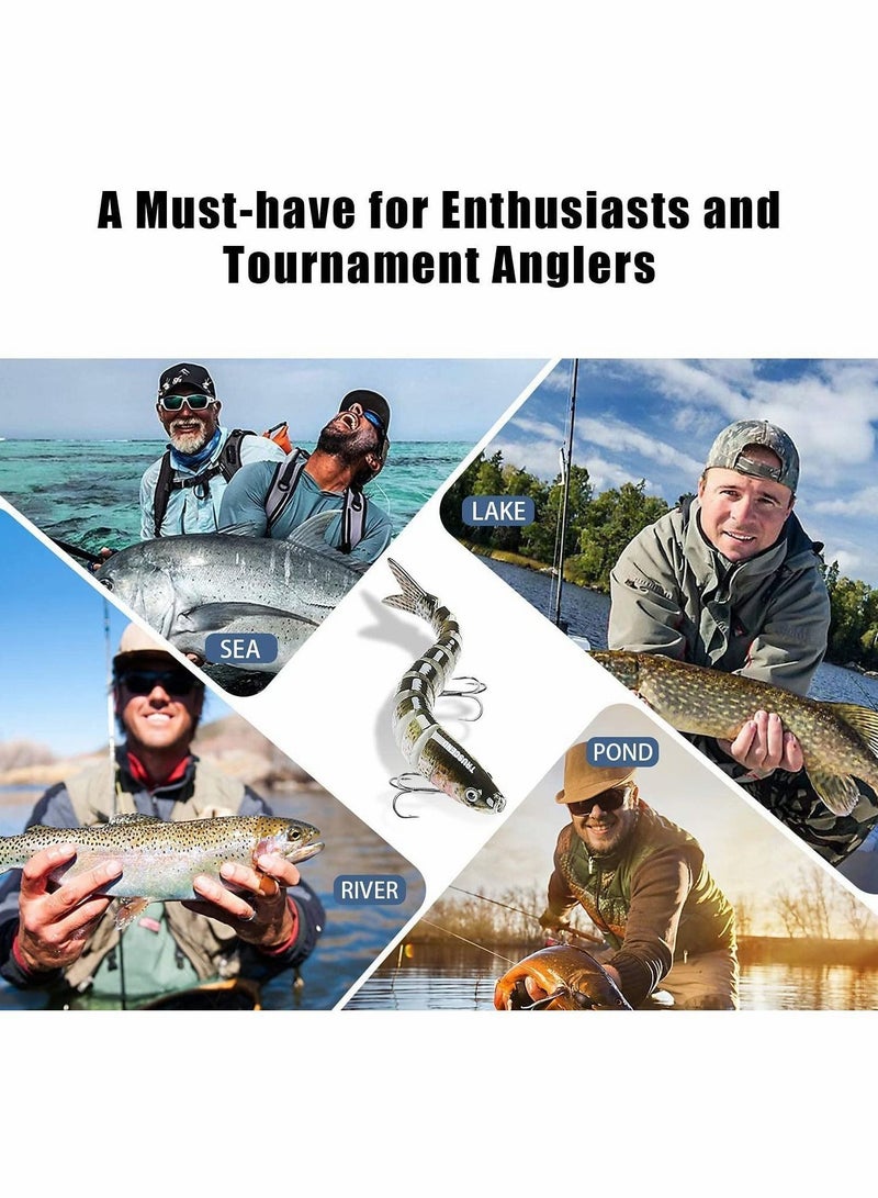 Y&D Bass Fishing Lure Topwater Lures with VMC Hook, Long Cast Premium Bait Knock Rattle Multi Jointed Swimbait Lifelike Hard Trout Perch Slow Sinking Swimming - Image 2