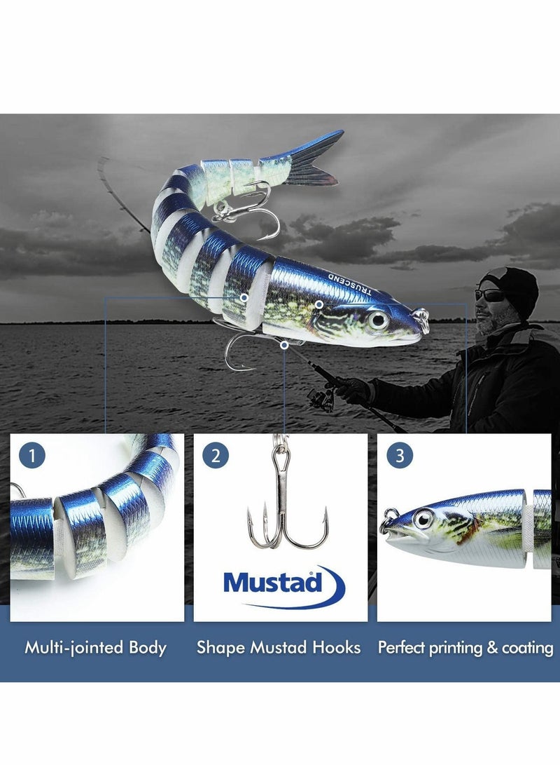 Y&D Bass Fishing Lure Topwater Lures with VMC Hook, Long Cast Premium Bait Knock Rattle Multi Jointed Swimbait Lifelike Hard Trout Perch Slow Sinking Swimming - Image 4