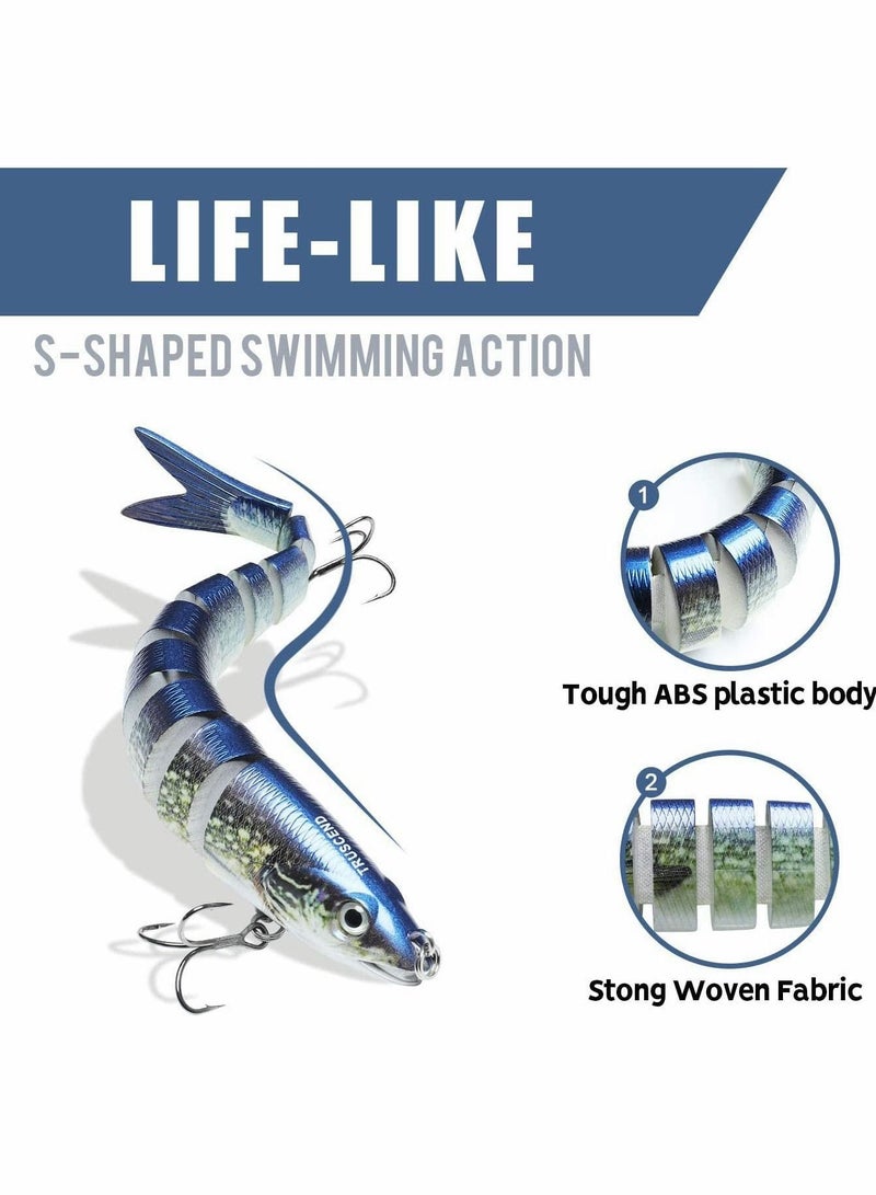 Y&D Bass Fishing Lure Topwater Lures with VMC Hook, Long Cast Premium Bait Knock Rattle Multi Jointed Swimbait Lifelike Hard Trout Perch Slow Sinking Swimming - Image 3