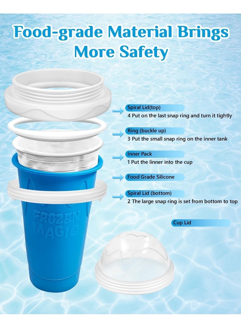 HOOKOR DIY Slushy Maker Cup,Magic Quick Frozen Smoothies Cup, Cooling Cup, Double Layer Squeeze Slushy Maker Cup, Homemade Milk Shake Ice Cream Maker - Image 3