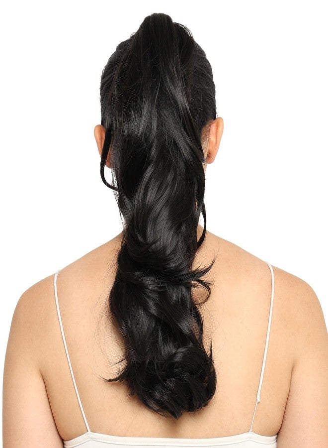 BeatStock Curly Wavy Clutcher Ponytail Hair Extension For Women and Girls in Black Color 24 inch - Image 2