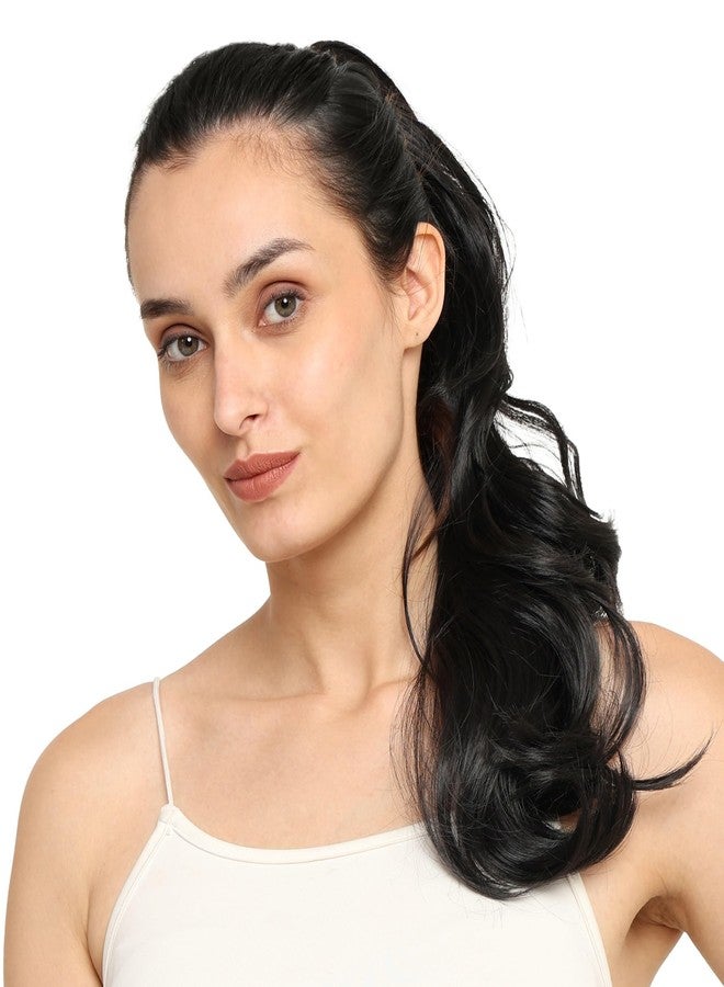 BeatStock Curly Wavy Clutcher Ponytail Hair Extension For Women and Girls in Black Color 24 inch - Image 4