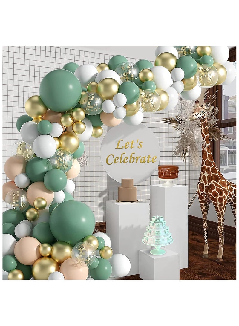 Rokigo 117PCs Pieces Balloons Garland Green Latex Balloon Garland Avocado Green for Birthday Wedding Graduation Proposal Decoration Party Decoration - Image 2