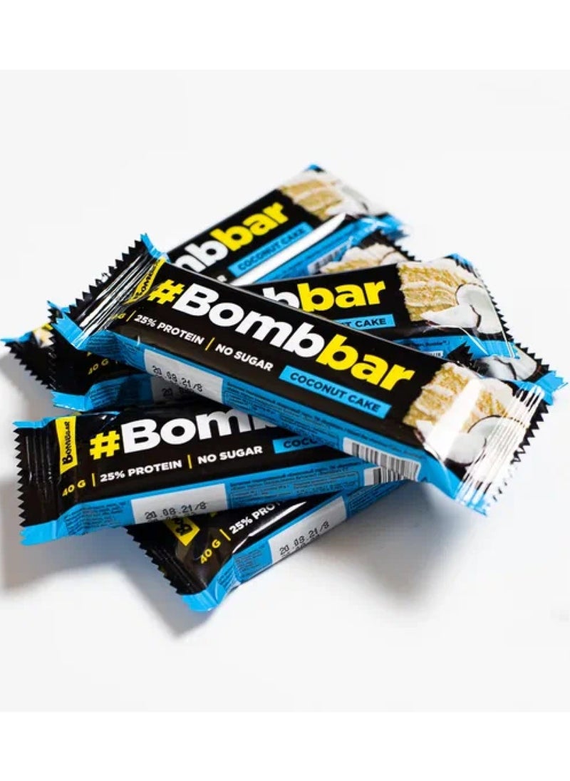 BOMBBAR Chocolate Covered Protein Bar with Coconut Cake Flavor 12x40g  - Image 2