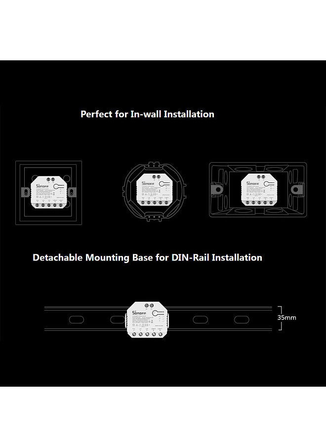 SONOFF - DUALR3 Lite Dual Relay Wi-Fi Smart Switch Module Voice/APP Remote Control Double 2-Way DIY Switch Module for Light/Curtain/Blinds/Roller Shutter Compatible with   Alexa/Google Assistant - Image 1