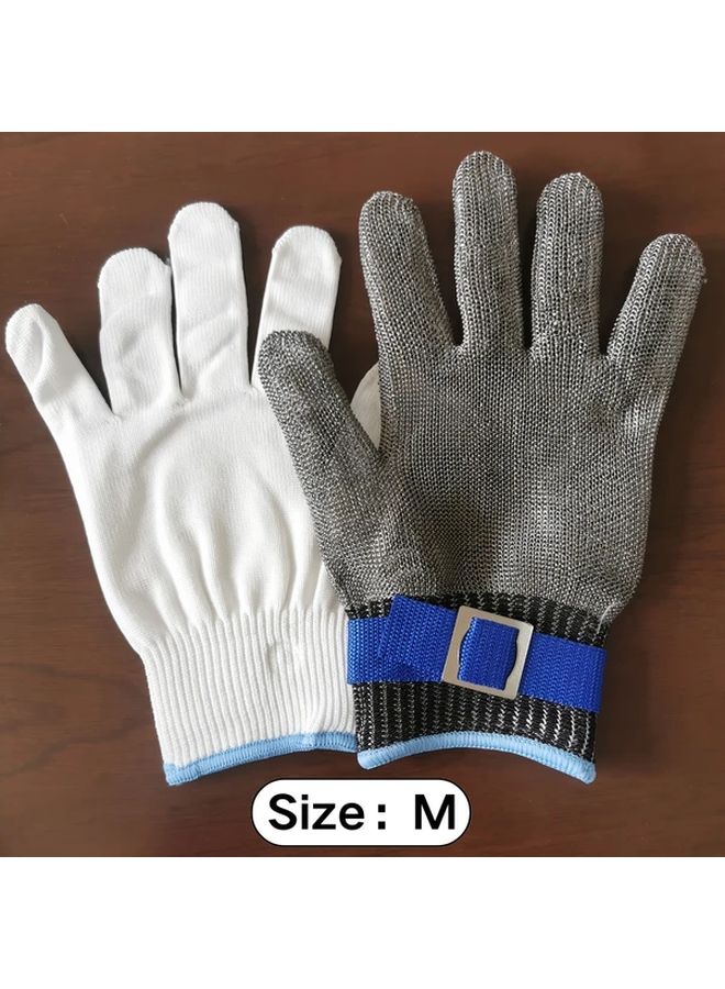 Medium 2 In 1 Steel Wire Dishwashing Gloves Non Slip Thin Lightweight Durable Breathable - Image 1
