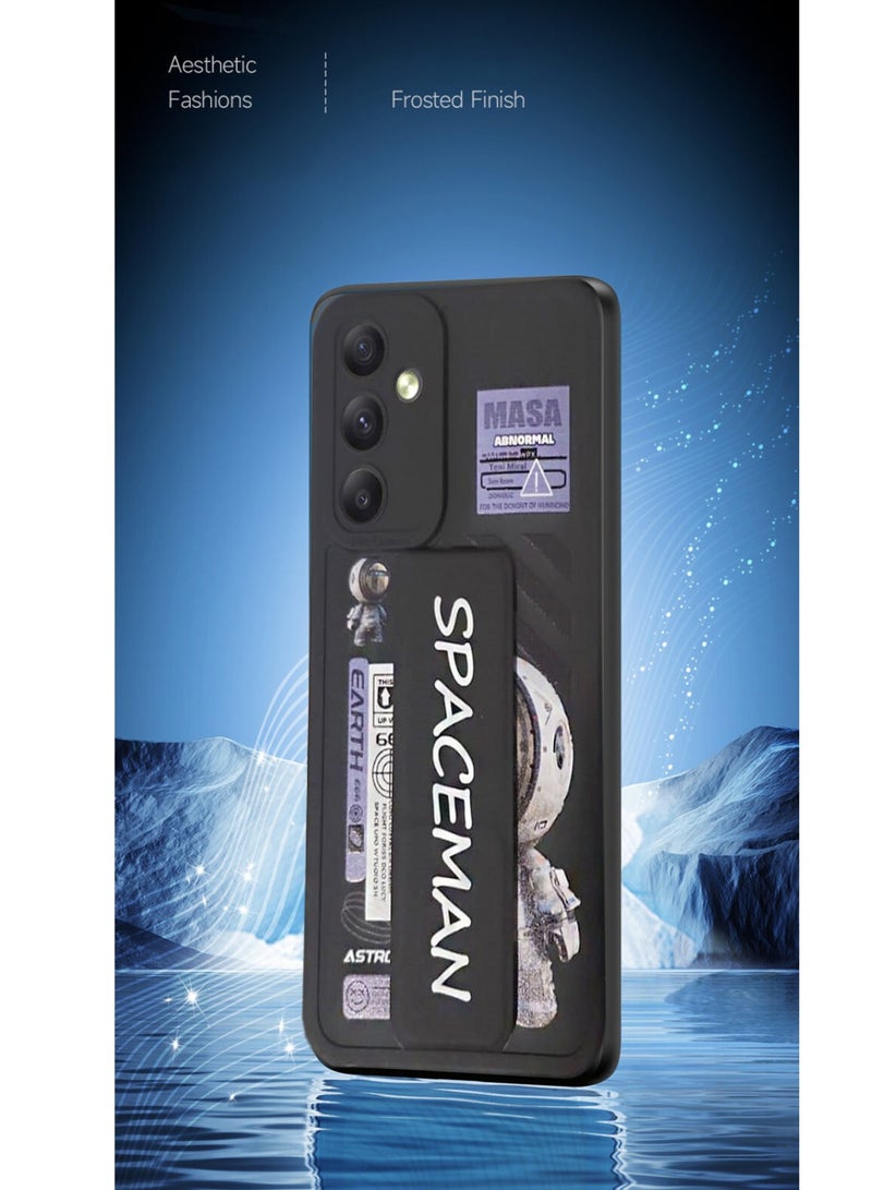 Techie جراب سيليكون أنيق بتصميم رائد فضاء مع حامل مغناطيسي آمن لهاتف Samsung Galaxy A14 5G - أسود - Image 2