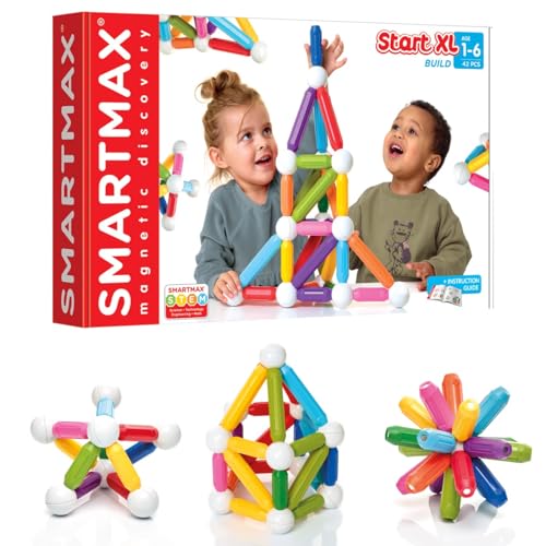 SmartMax Start XL 42 pcs STEM Magnetic Discovery Building Set Featuring Safe ExtraStrong Oversized Building Pieces for Ages 3 - Image 1