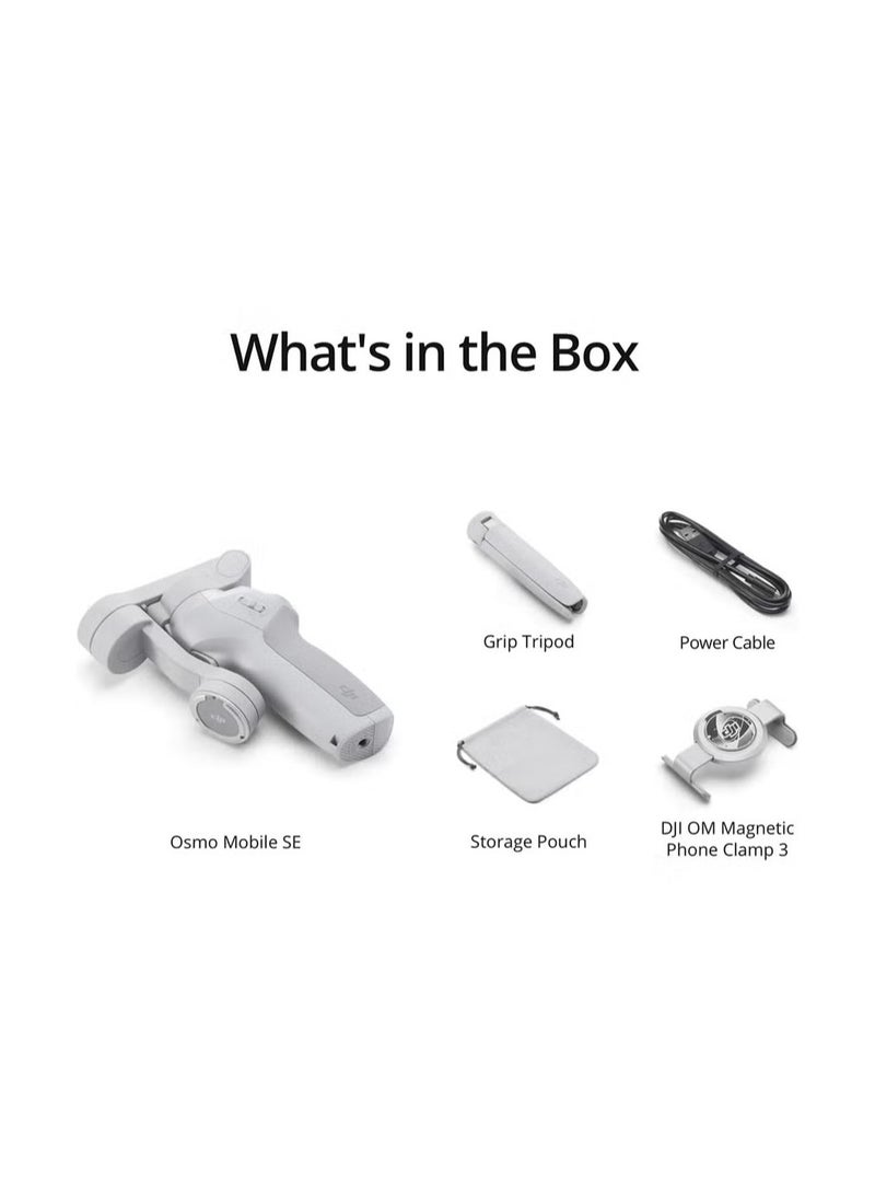 Dji World OSMO Mobile SE Intelligent Gimbal, 3-Axis Phone Gimbal, Android And iPhone Gimbal, Vlogging Stabilizer YouTube And TikTok Videos, UAE Version With Official Warranty Support-DJI-ZM500SE Grey  - Image 3