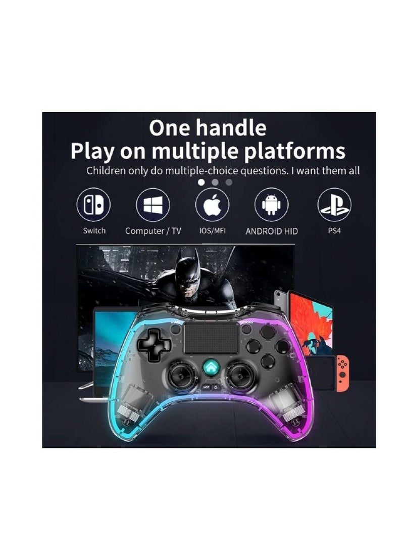 BG - Wireless Gamepad Controller RGB Breathing Light Asymmetric Vibration Motor Stereo Headset Jack Wireless Game Controller Compatible with Switch PC PS4 - Image 1