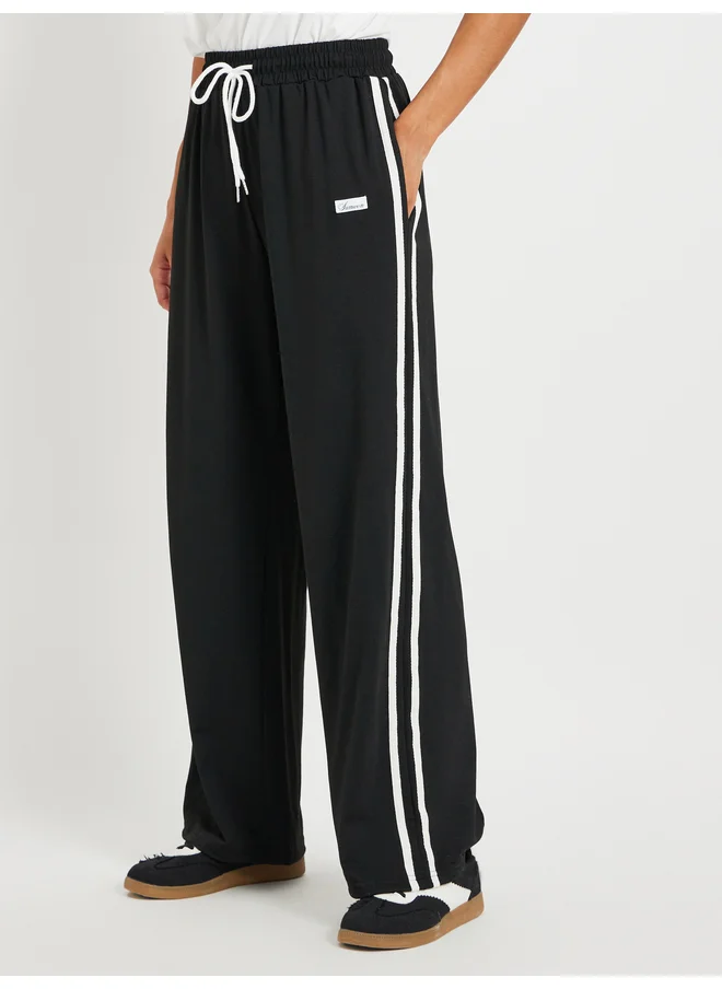 تايك تو Take Two Side Stripe Drawstring Waist Loose Fit Pants