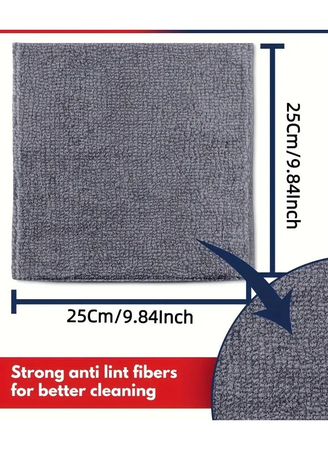 Generic 5 pcs Kitchen Towel, Ultra-fine Fiber Light Gray Cleaning Cloth Set, Absorbent, Soft And Stain-removing Cloth, For Cleaning Glass, Cooking Bench, Pot, Bowl, Water Tap, Lampblack Machine  - Image 5