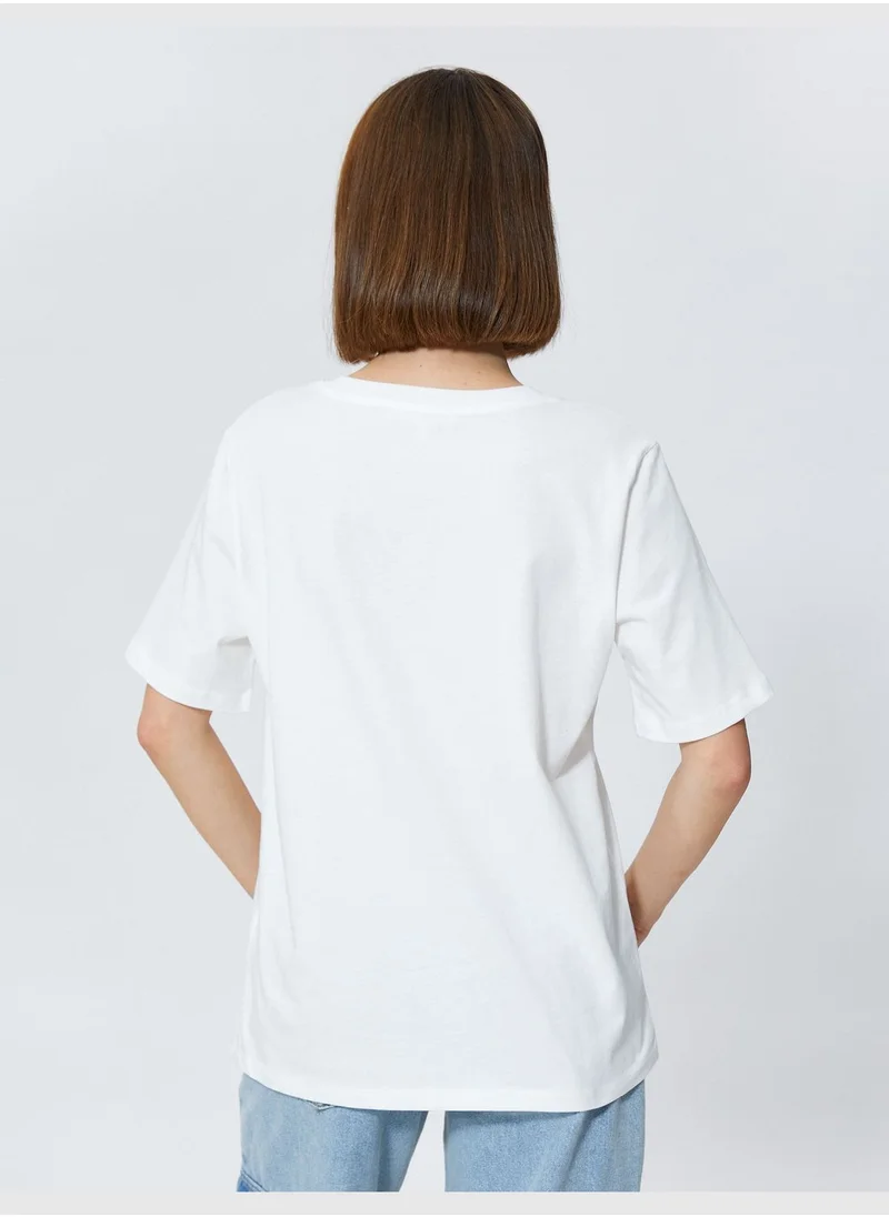 كوتون Relax Fit T-Shirt Floral Printed Cotton