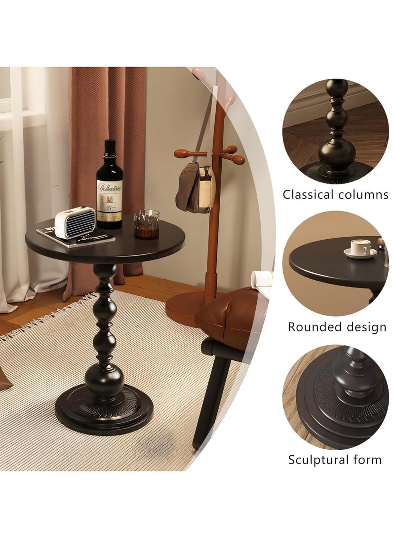 Generic Black Nordic Sofa Side Cabinet – Modern Minimalist Corner Coffee Table for Living Room, Metal Iron Outdoor Round Table, Weather-Resistant & Anti-Rust End Table for Patio, Garden, Balcony, Office, & Home Décor  - Image 2