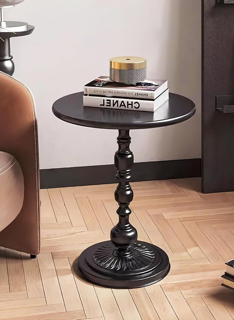 Generic Black Nordic Sofa Side Cabinet – Modern Minimalist Corner Coffee Table for Living Room, Metal Iron Outdoor Round Table, Weather-Resistant & Anti-Rust End Table for Patio, Garden, Balcony, Office, & Home Décor  - Image 3
