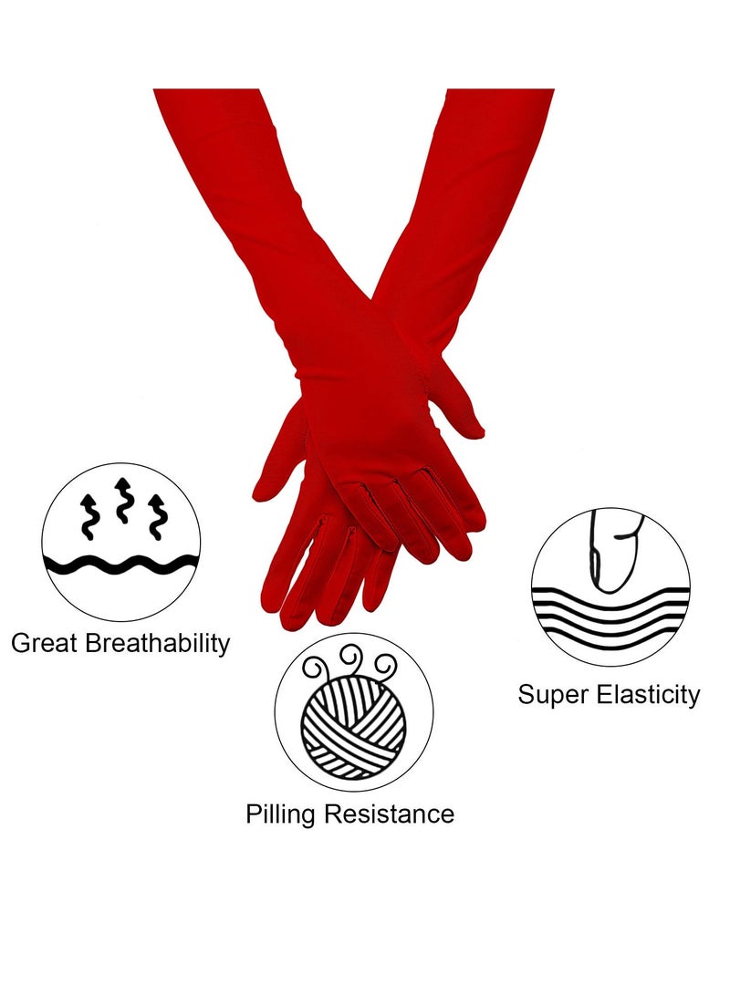 1920s Women's Costume Accessories Set: Long Satin Gloves, Elegant Pearl Necklace, and Plastic Holder for Fancy Dress and Cosplay Parties. Perfect for Vintage-Themed Events! - Image 4
