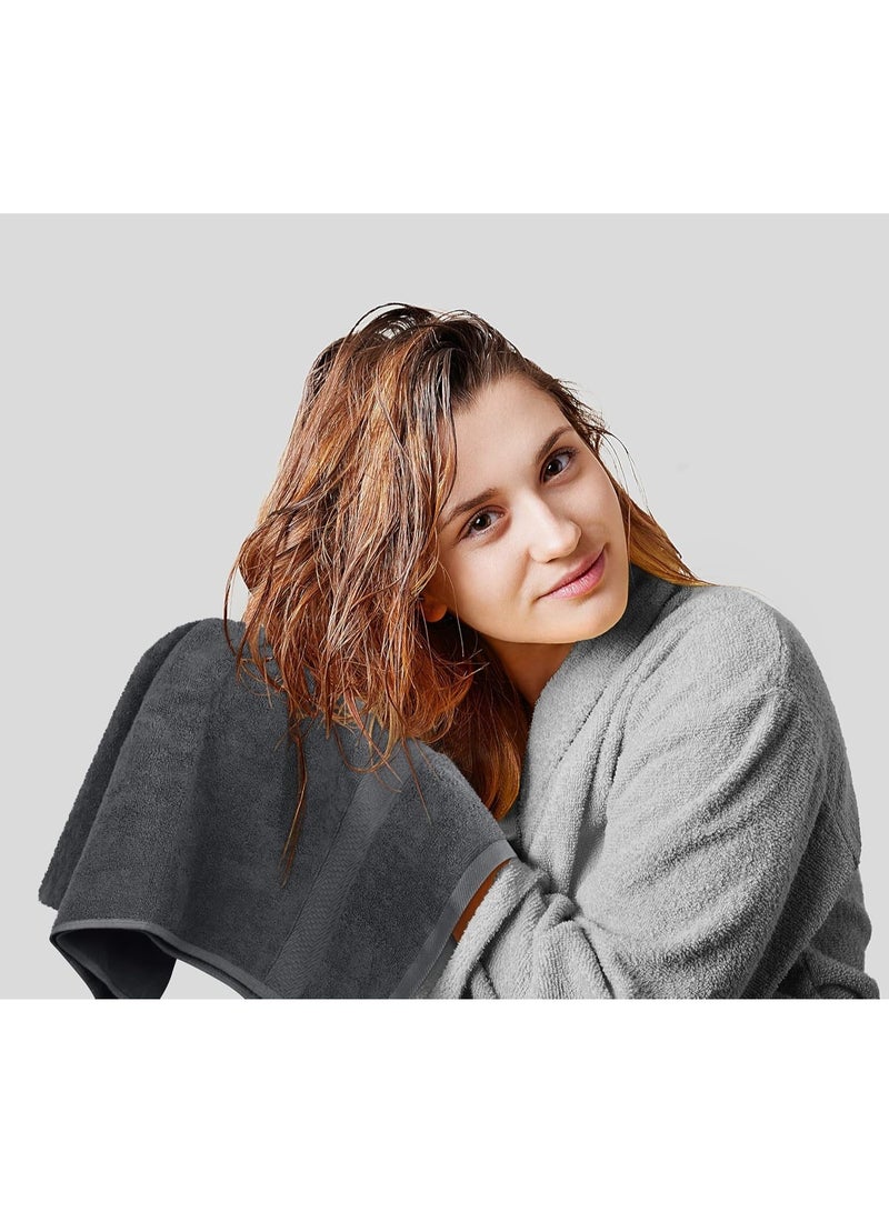 تى ام هوم عرض خاص من TM HOME – اشتري روب فندقي فاخر من القطن الطبيعي 100% بلون رمادي راقٍ واحصل على فوطة مجانية مقاس 50×100 – جودة فندقية أصلية، نعومة فاخرة وتجفيف سريع - Image 4