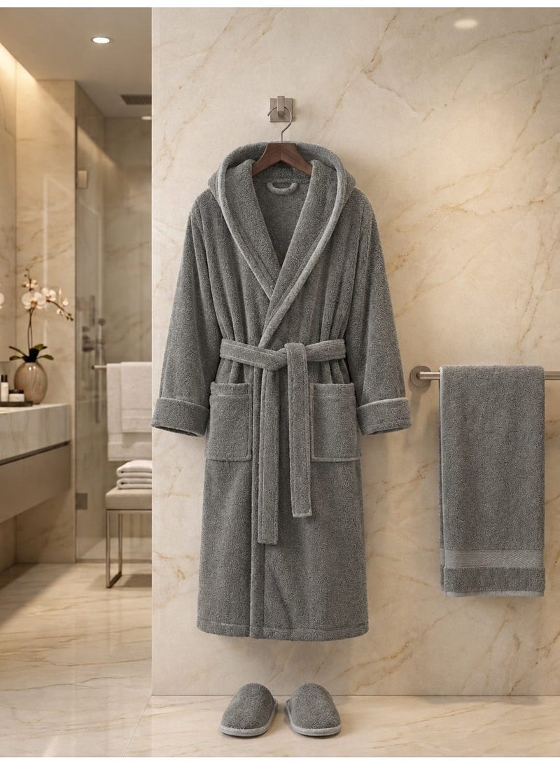 TM HOME Luxury Hotel Bath Robe + Towel 100*50 + Slipper with Luxury Box – 100% Egyptian Cotton – Elegant Color – Ultra-Soft, Highly Absorbent & Premium Quality for Home, Spa & Hotels - Image 1