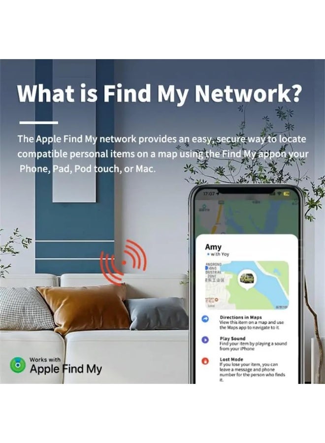 Smart Finder Bluetooth Tacker Smart AirTag Anti Lose Reminder key Finder Works with IOS Find My App (Black-1pcs)