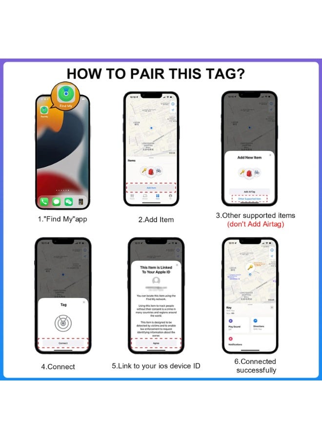 Smart Finder Bluetooth Tacker Smart AirTag Anti Lose Reminder key Finder Works with IOS Find My App (Black-1pcs)