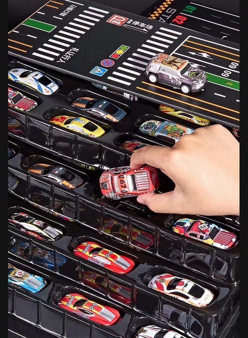 HalaKids 60pcs Alloy Racing Cars, Multi-Colour Friction Powered Cars Toys for Toddlers, Toy Cars Collection Set with Storage Display Case - Image 2