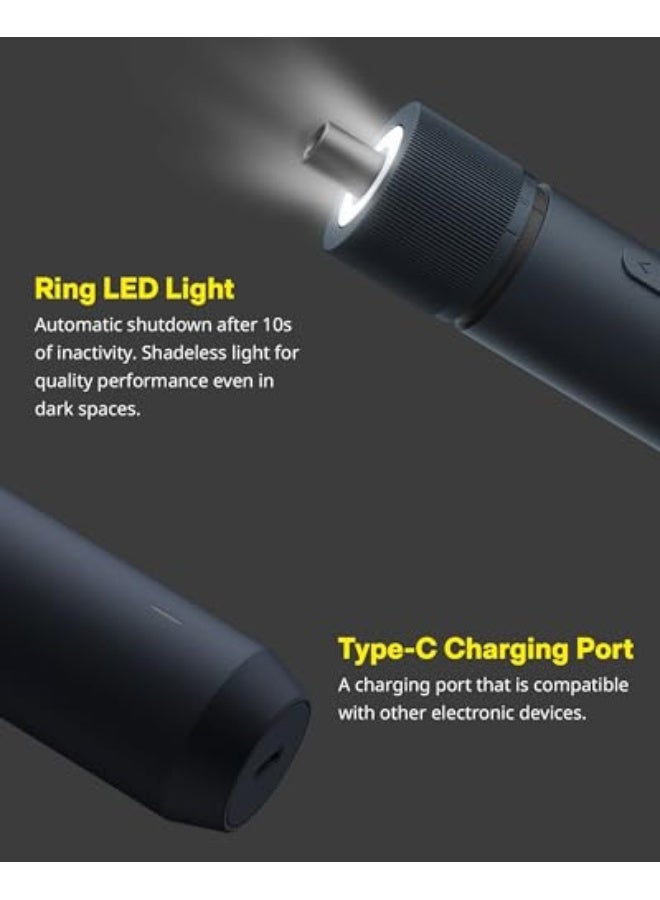 Electric Screwdriver Set, 3.6V Rechargeable Screwdriver Set with 25 S2-Steel Bits, Cordless Power Screwdriver Set with LED Light, All-in-One Design, 1500mAh 800 Times, USB-C Charging - Image 4