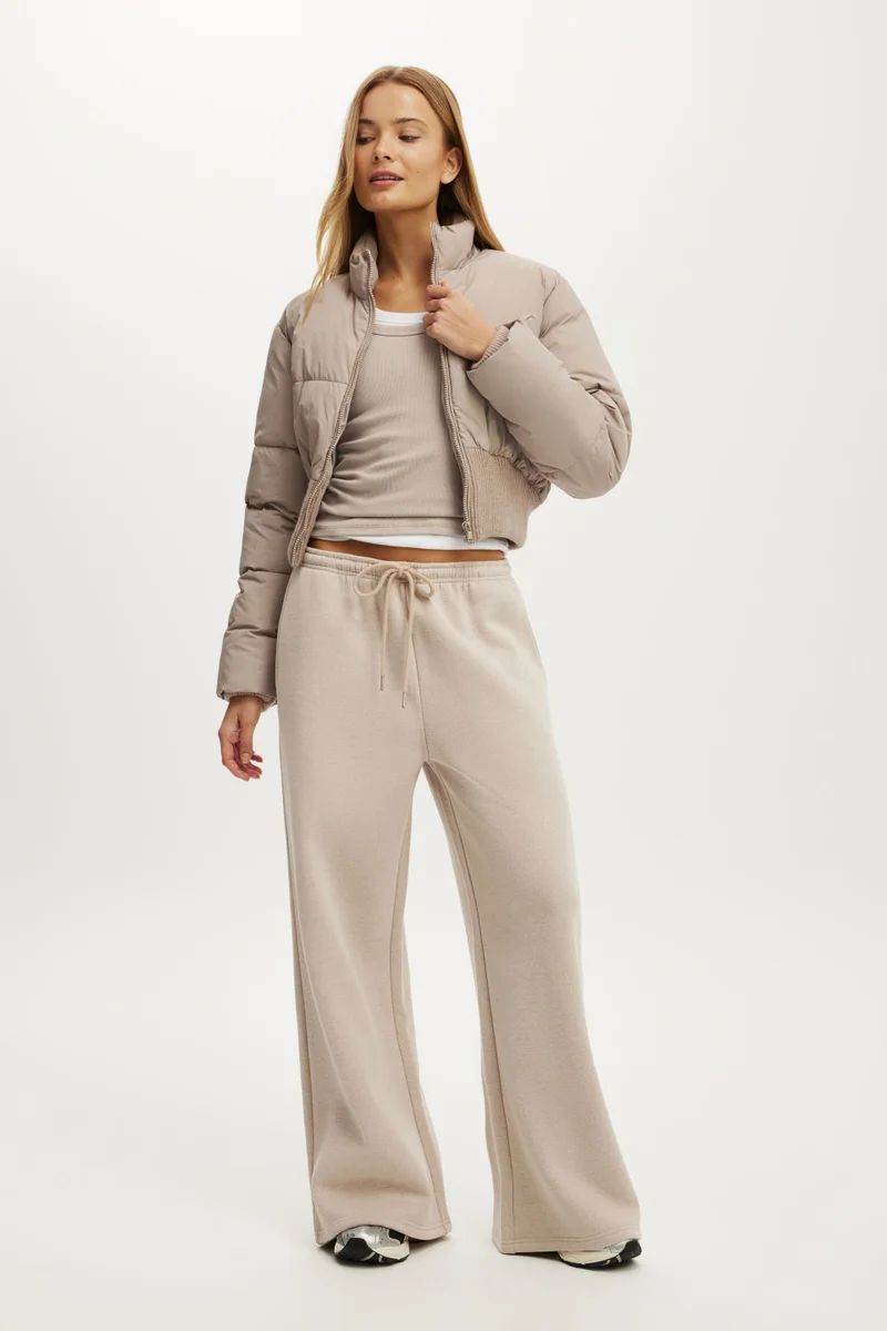 Cotton On  Plush Tie Waist Wide Leg Sweatpant for Women | Best Price UAE