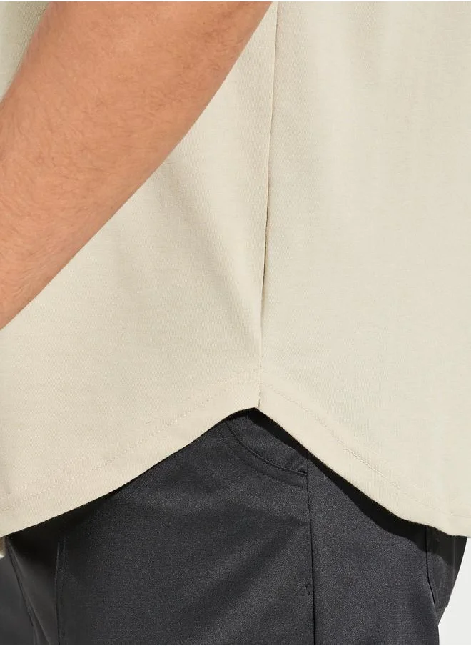 Styli Oversized Cotton Rich Placement Print T-Shirt