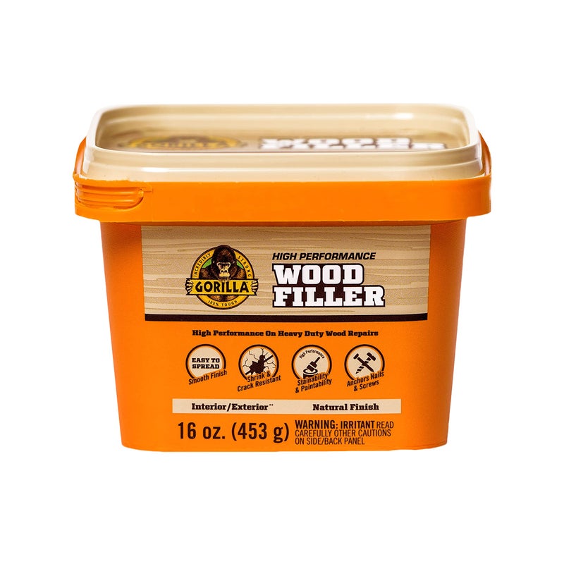 Gorilla All Purpose Wood Filler, 16 Ounce Tub, Natural (Pack of 1) - Image 1