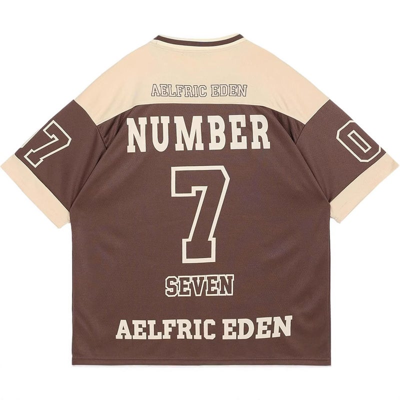Aelfric Eden 90 S Oversized T-Shirt Neutral Graffiti Knitted Printed Casual T-Shirt Street - Image 3