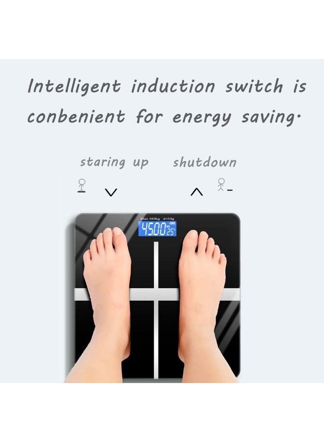 SAFENHAND Automatic Personal Glass Digital Weighing Smart Scale Intelligent Electronic Household Machine With LCD Display Accurate Body Fat Weight Measurement - Image 2