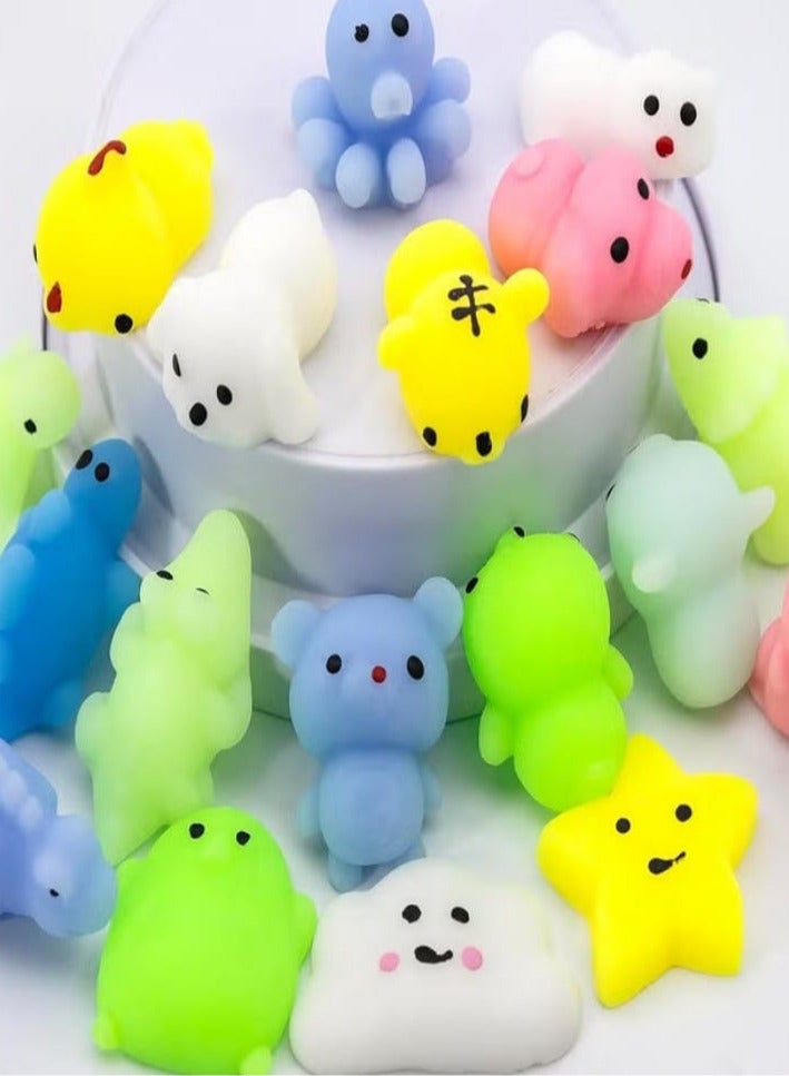 18 Pcs Tiny Mochi Squishy Toys for Kids Age Over 3 Years Old,Kawaii Squishy Animals, Party Favors for Kids, Stress Relief Toy for Boys Girls Birthday Present, - Image 1