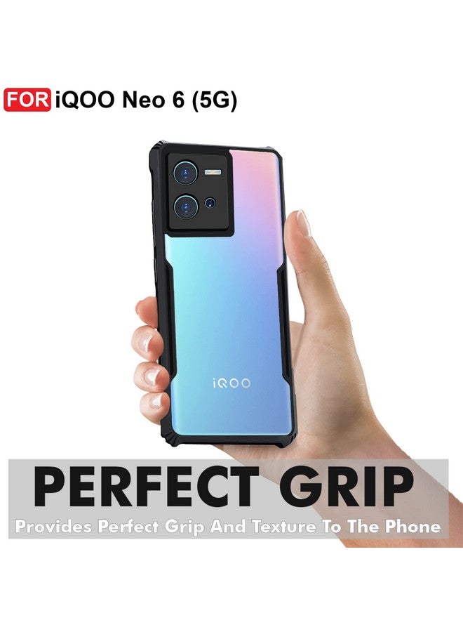 Cedo غطاء خلفي CEDO iQOO Neo 6 (5G) | حماية الكاميرا واقي للصدمات بحافة مطاطية | حماية 360 درجة من الأكريليك الشفاف TPU+PC | غطاء خلفي شفاف على شكل نسر (أسود) - Image 2