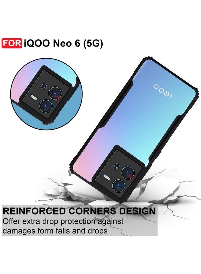 Cedo غطاء خلفي CEDO iQOO Neo 6 (5G) | حماية الكاميرا واقي للصدمات بحافة مطاطية | حماية 360 درجة من الأكريليك الشفاف TPU+PC | غطاء خلفي شفاف على شكل نسر (أسود) - Image 3