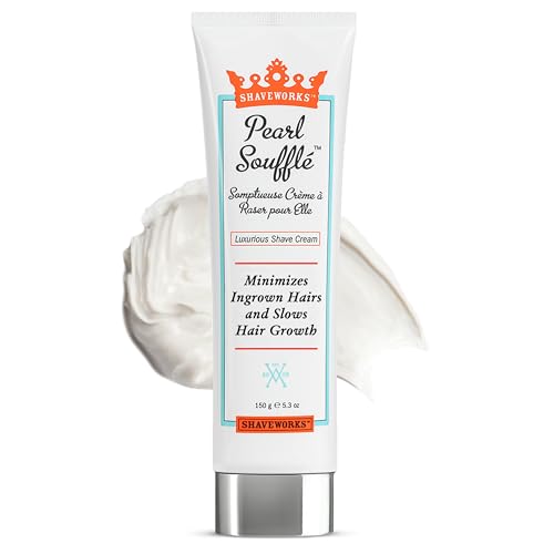 Shaveworks Shaving Cream for Women 5.3 Oz Pearl SoufflÃ©: Exfoliates, Moisturizes, Reduces Irritation, and Minimizes Future Hair Growth â€“ Womens Bikini Shave Sensitive Skin Areas - Image 1