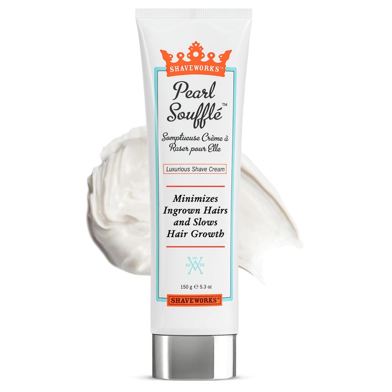 Shaveworks Shaving Cream for Women 5.3 Oz Pearl SoufflÃ©: Exfoliates, Moisturizes, Reduces Irritation, and Minimizes Future Hair Growth â€“ Womens Bikini Shave Sensitive Skin Areas - Image 3